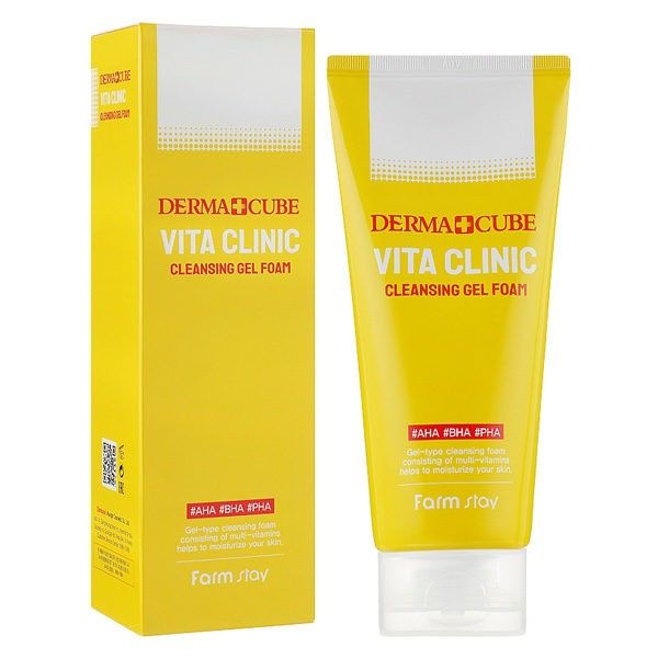 Farm Stay Dermacube Vita Clinic Cleansing Gel Foam 180ml